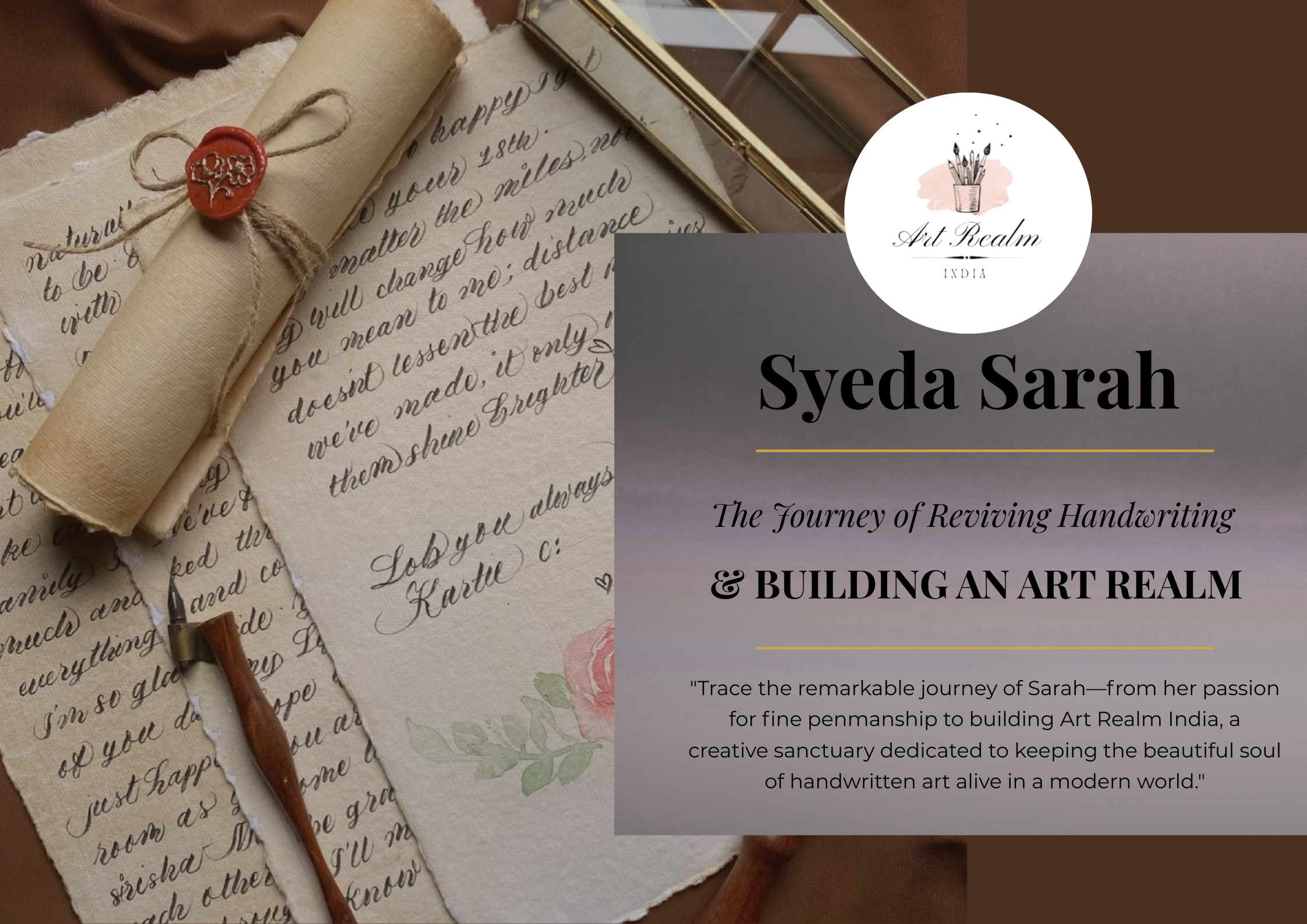 Sarah Turned Her Handwriting Into a Thriving Business: The Art Realm Story